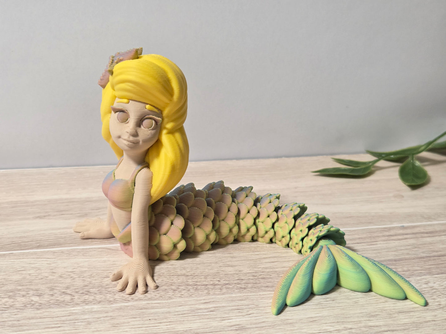 Blonde rainbow mermaid