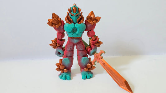 Blue red crystal warrior