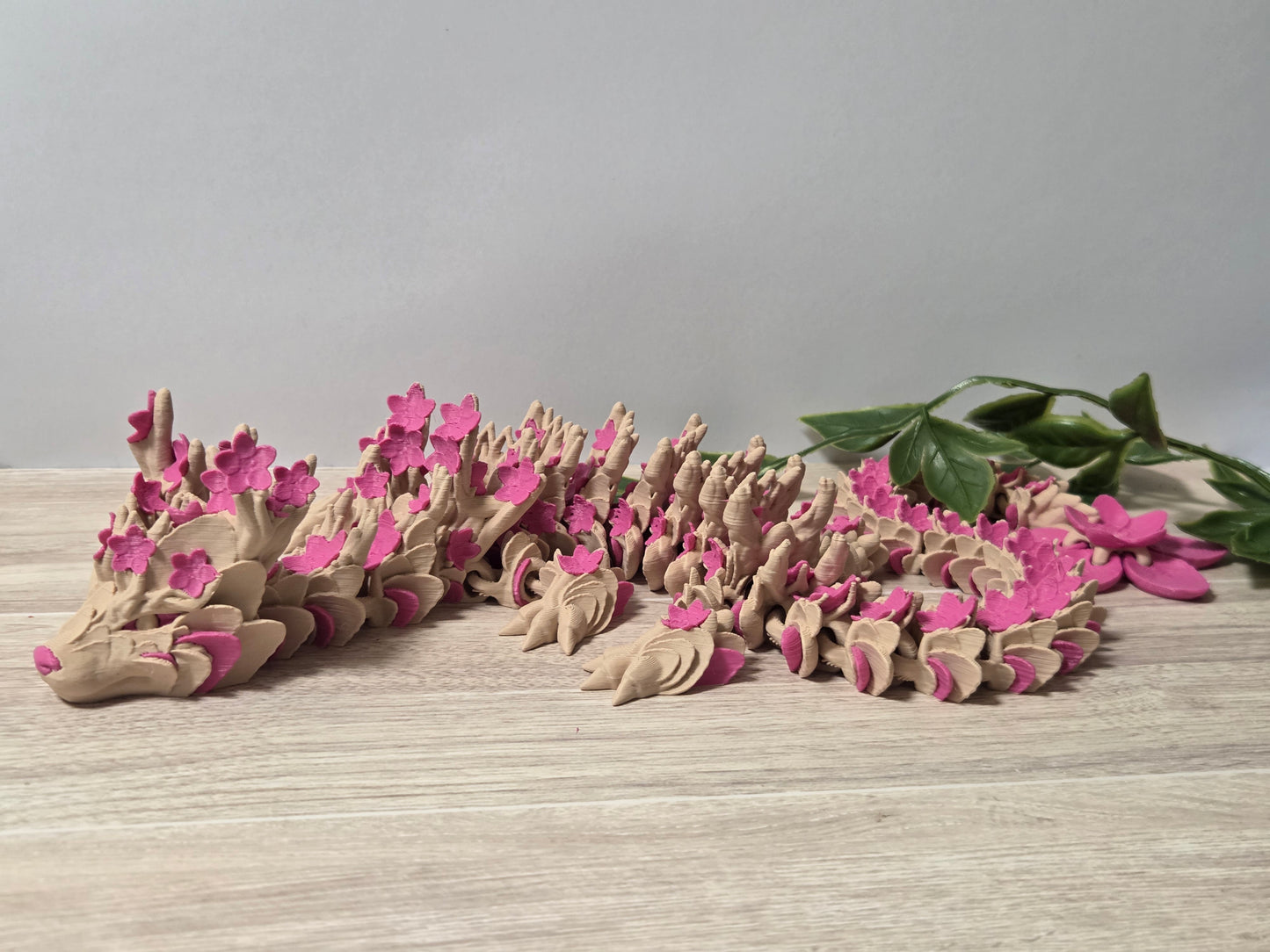 Pink and tan cherry blossom dragon