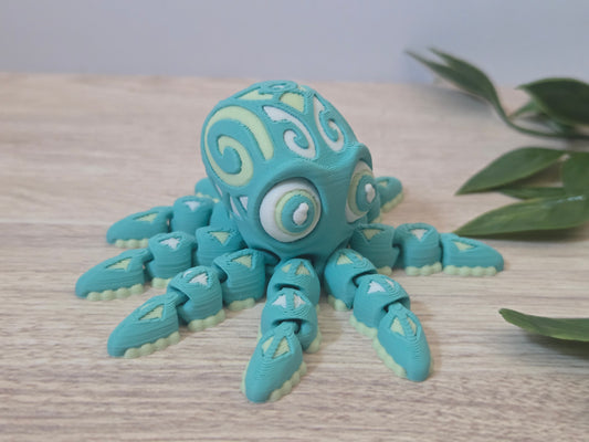 Teal tribal octopus