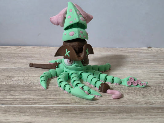 Green and Pink Pirate Squid
