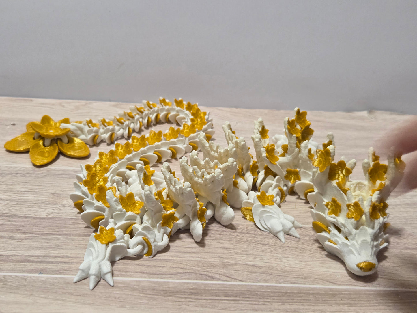 White gold Cherry Blossom Dragon