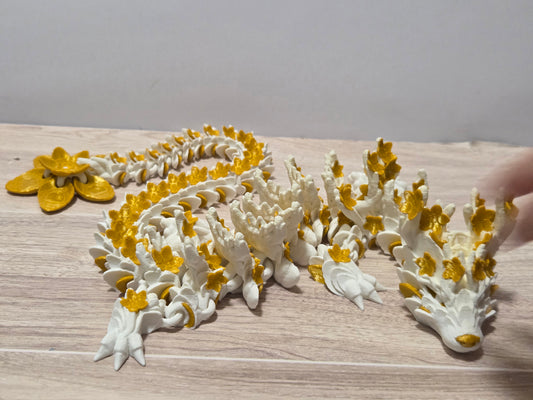 White gold Cherry Blossom Dragon