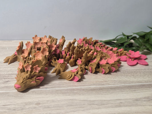 Pink and tan cherry blossom dragon