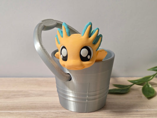 Orange axolotl bucket