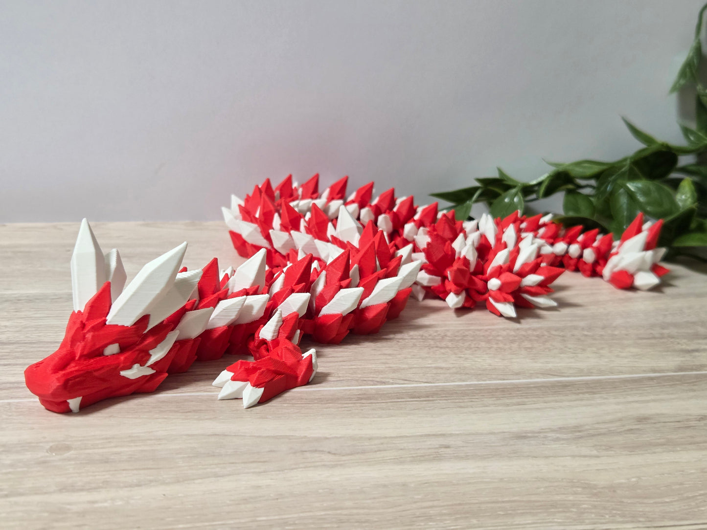 Red and white crystal dragon