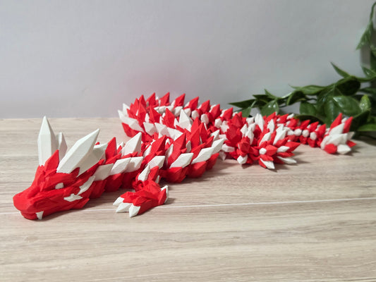 Red and white crystal dragon