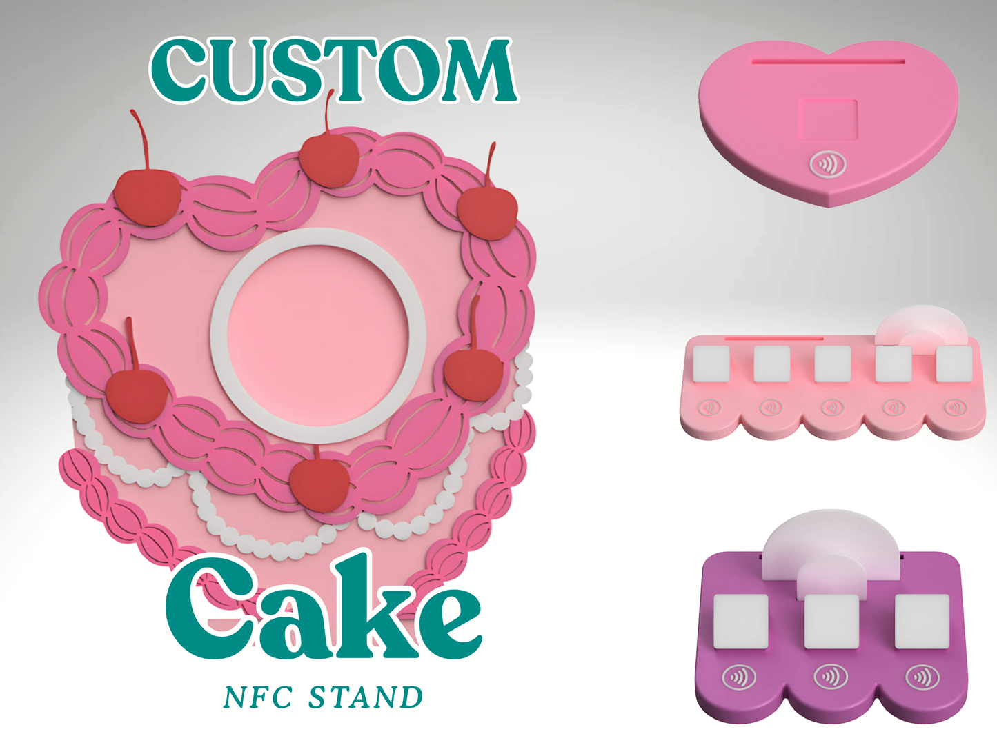 Custom Heart Cake NFC Business Sign