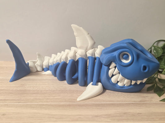 Blue white shark skelly