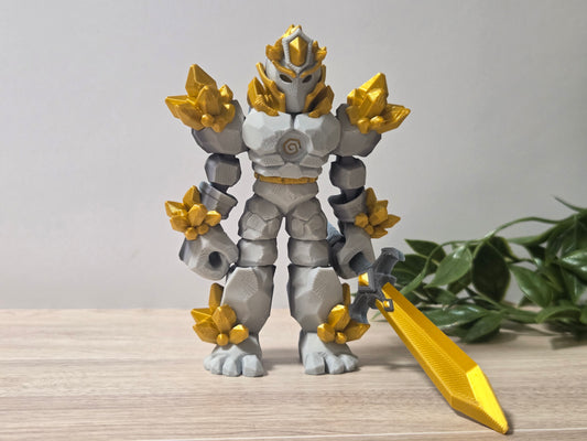 Gray and gold crystal warrior