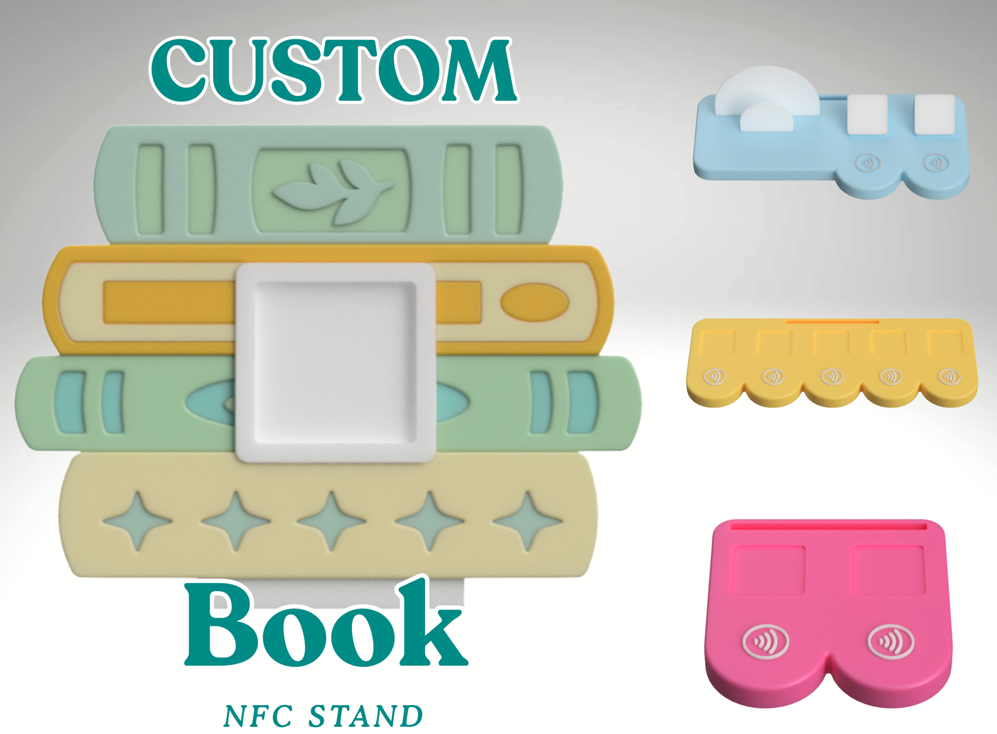Custom Book Stack NFC Business Sign
