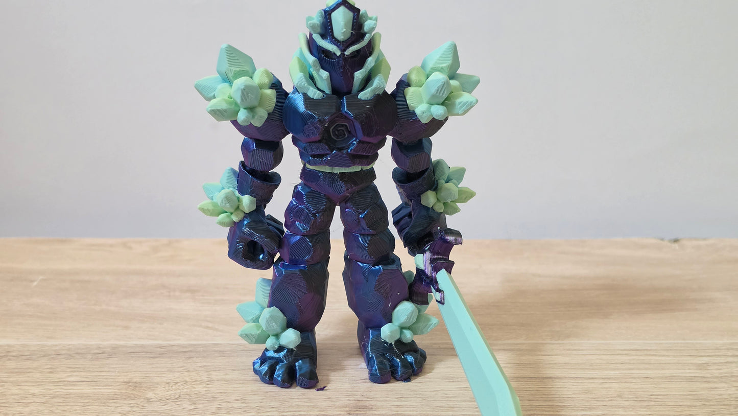Purple green crystal warrior