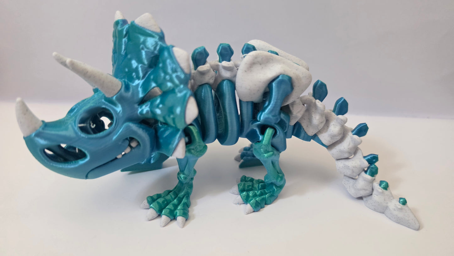 Blue green triceratops skelly