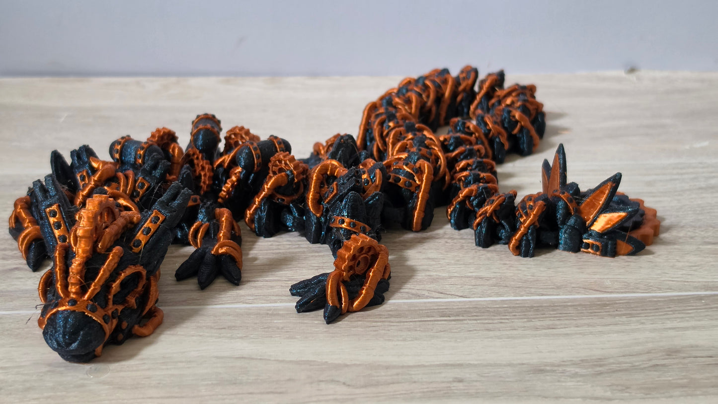 Navy copper mechanical dragon