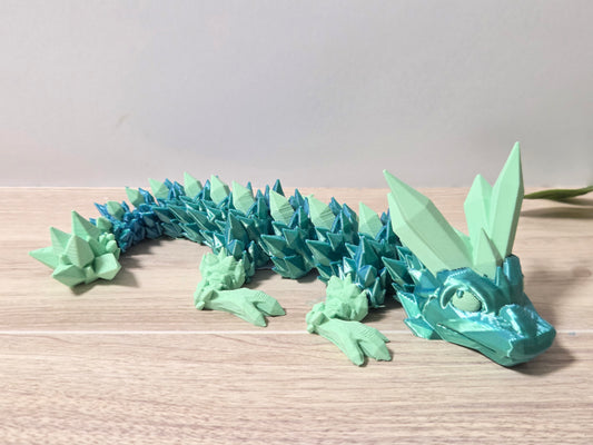 Baby bluegreen crystal dragon