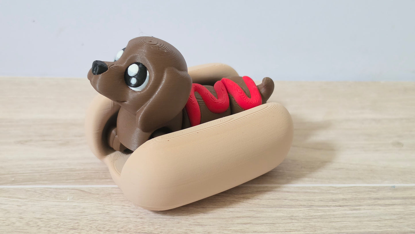 Brown dog in a bun