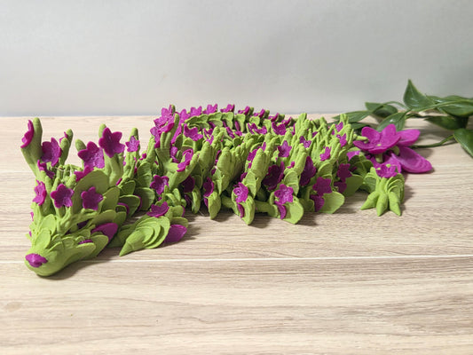 Green and Purple Cherry Blossom Dragon