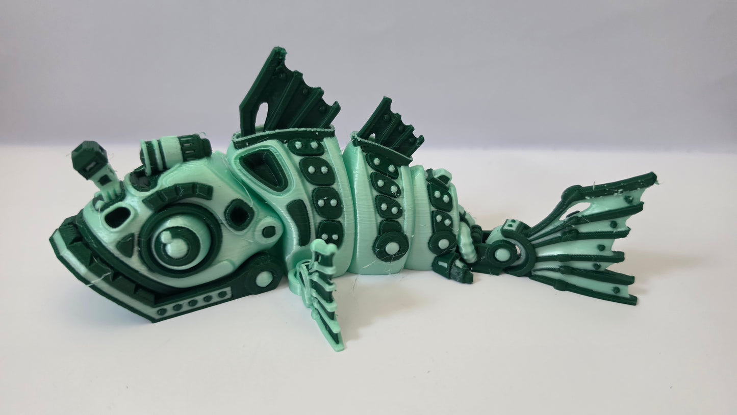 Green cyber fish