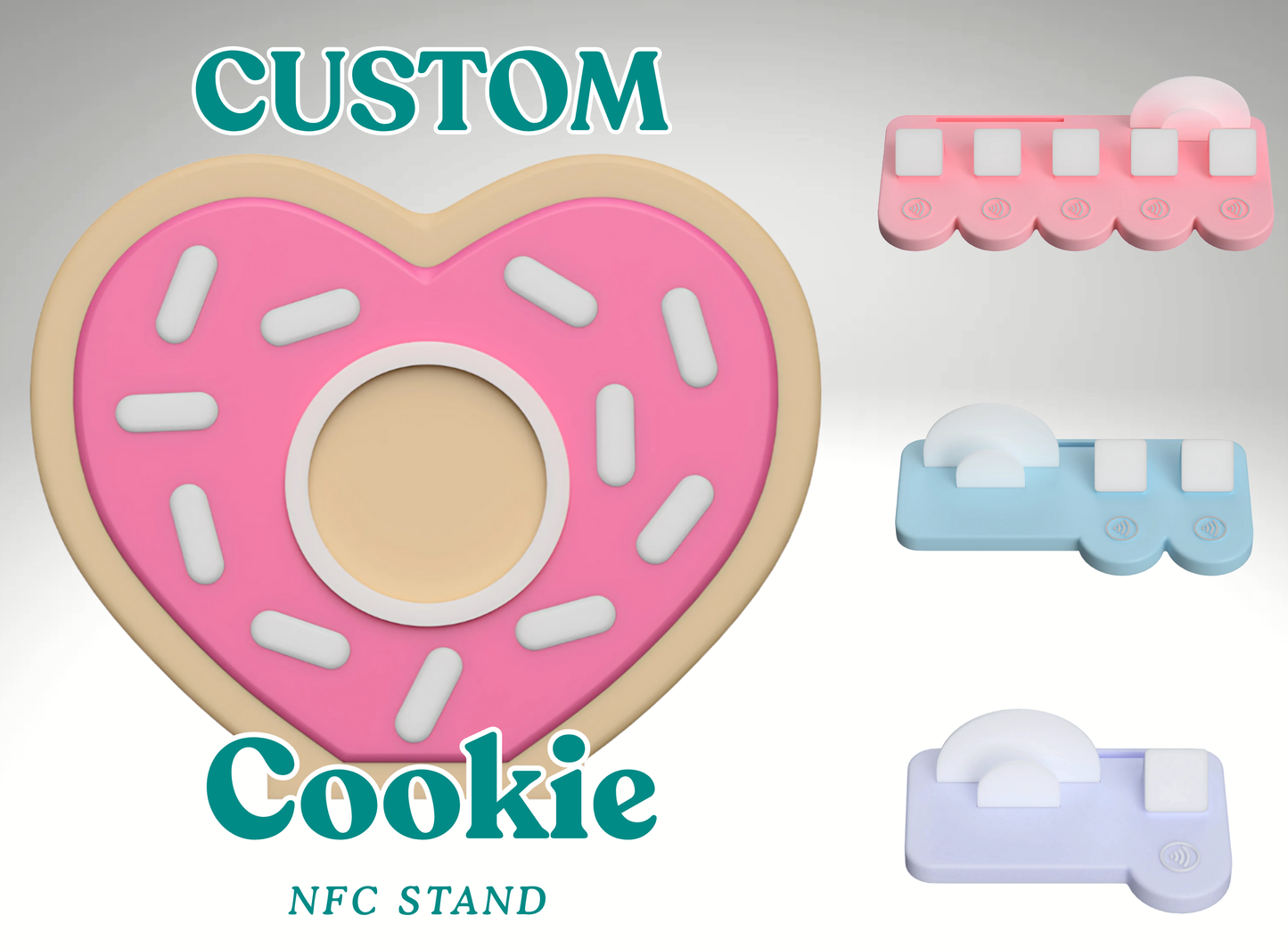 Custom Heart Cookie NFC Business Sign