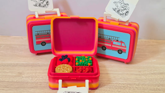 Mystery fire truck lunch box clicker