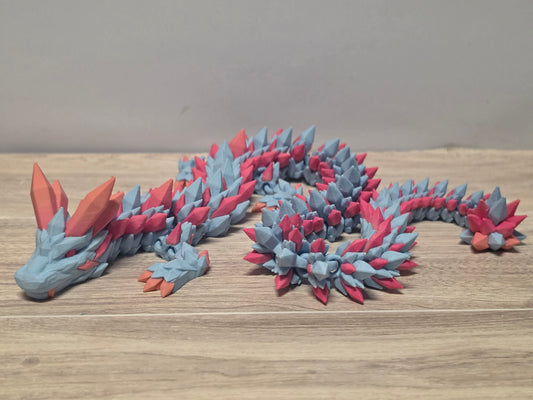 Blue and pink crystal dragon