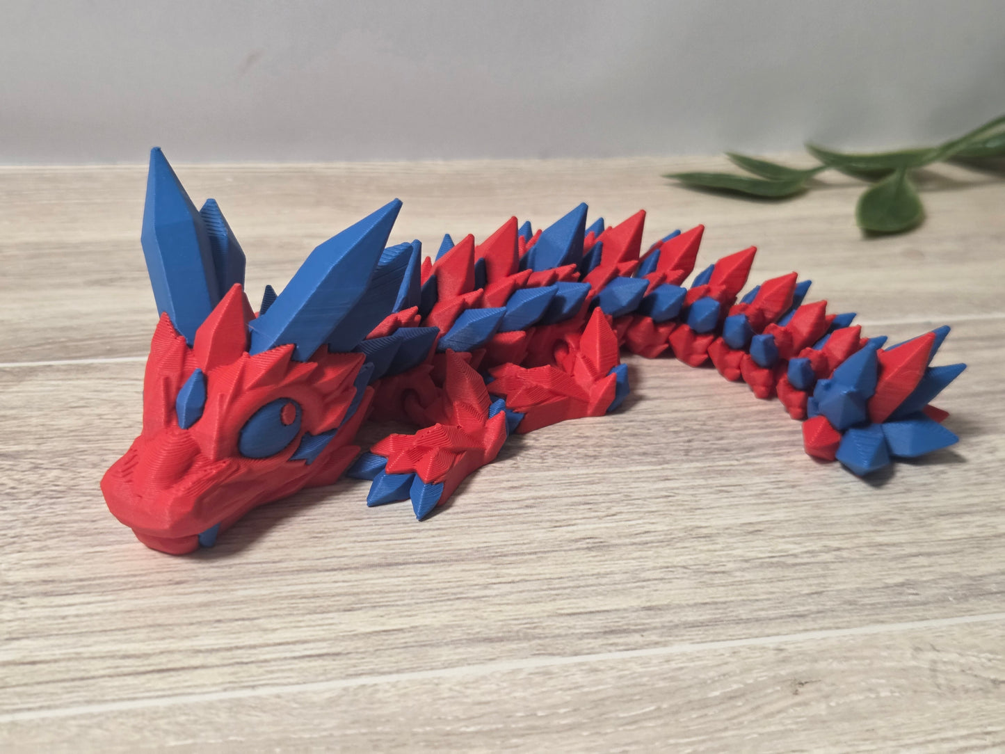 Red and blue crystal dragon