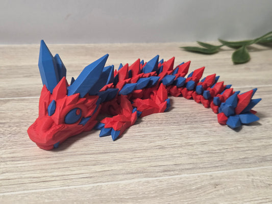 Red and blue crystal dragon