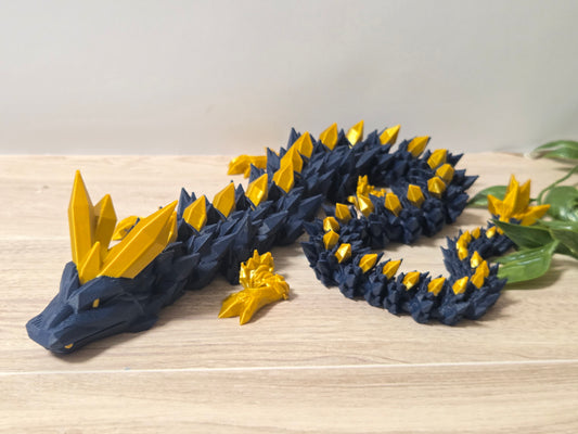 Navy gold crystal dragon