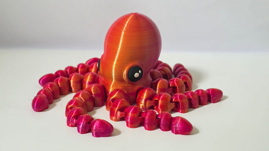 Red orange octopus