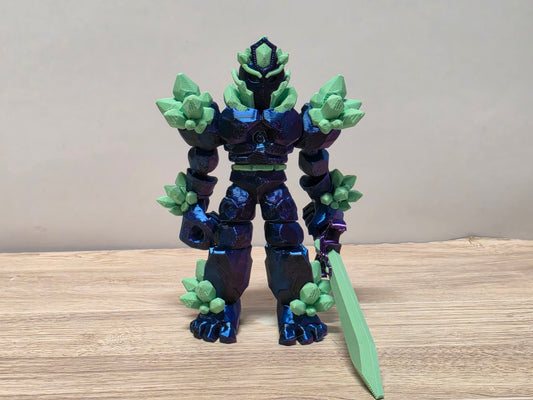 Gray bluegreen crystal warrior