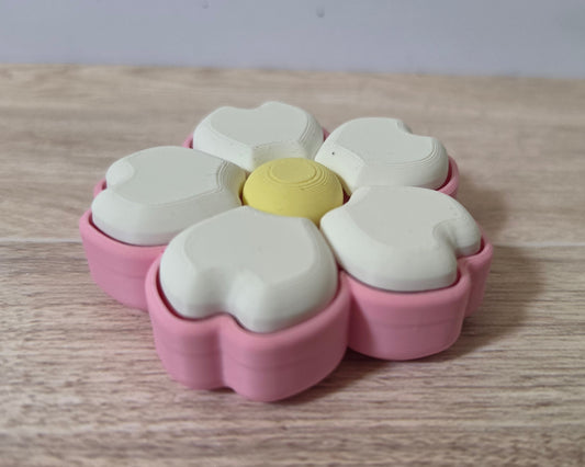 Pink white flower clicker spinner