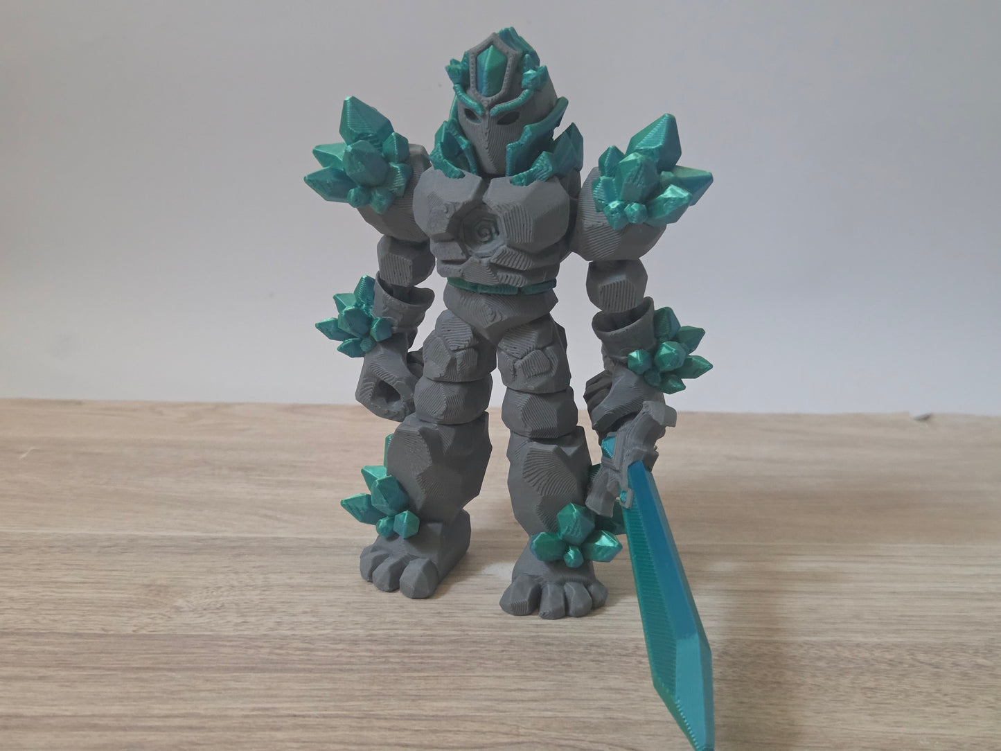 Gray blue crystal warrior