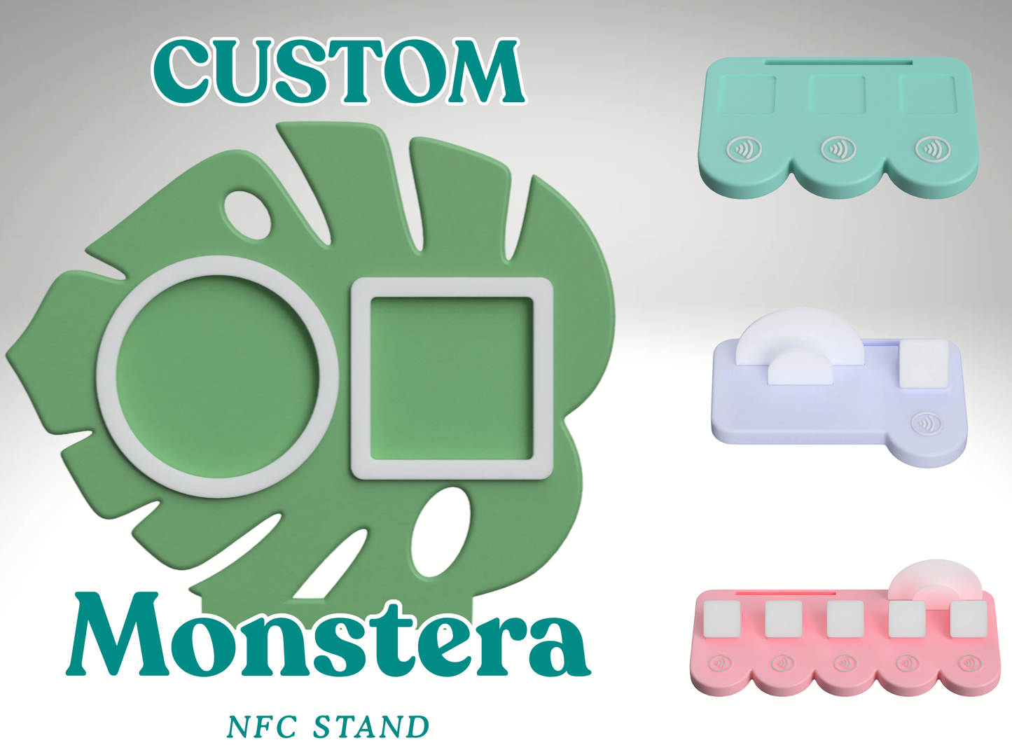 Custom Monstera Leaf NFC Business Sign