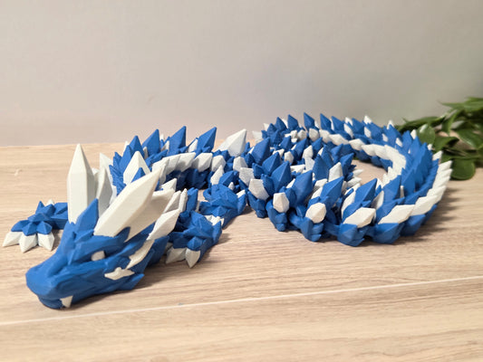 Blue and white crystal dragon