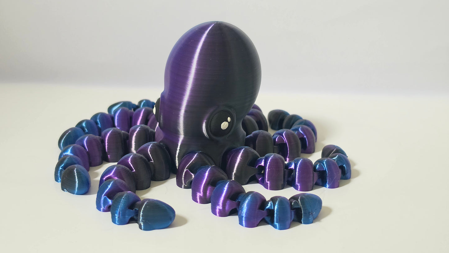 Purple blue black octopus