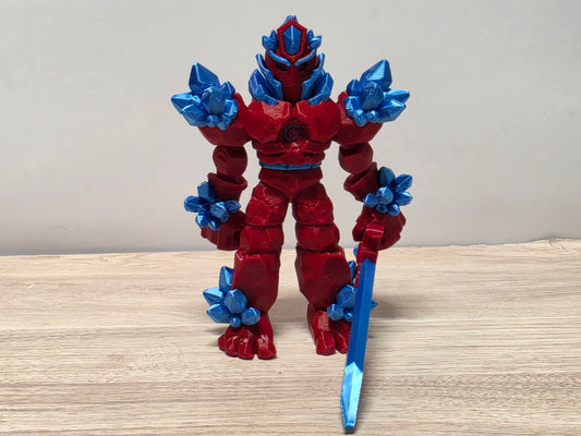 Blue red crystal warrior