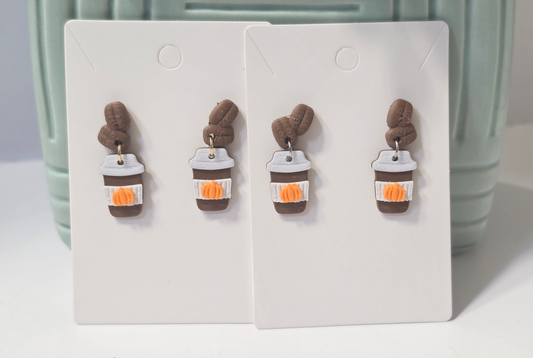 Pumpkin coffee earrings